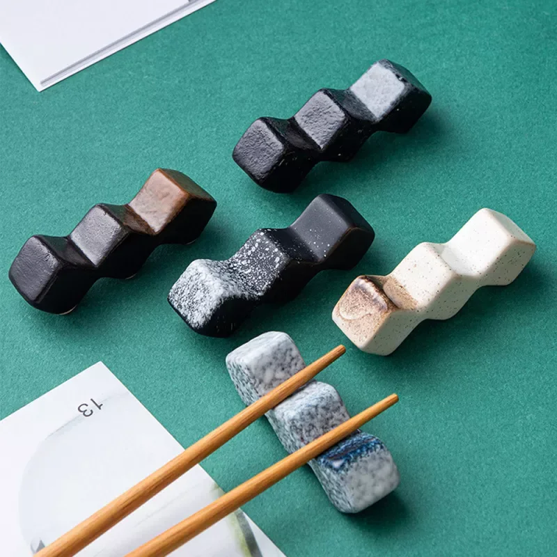 

2023New Creative Ceramic Chopstick Spoon Rest Holder Kitchen Tableware Supplies DIY Home Restaurant Dining Table Decor