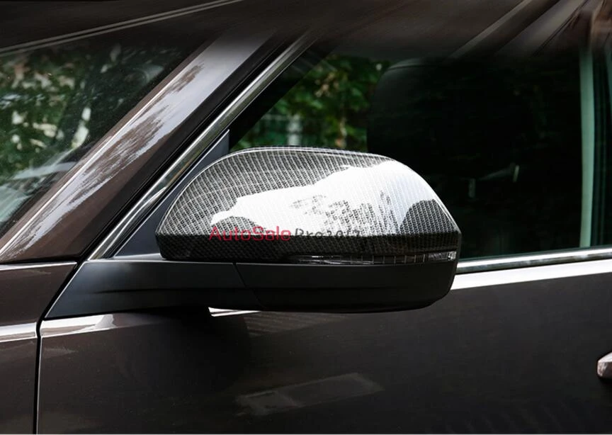

ABS Chrome and Carbon fiber color Rearview Mirror Cover trim 2pcs for Volkswagen VW Atlas Teramont 2017 2018