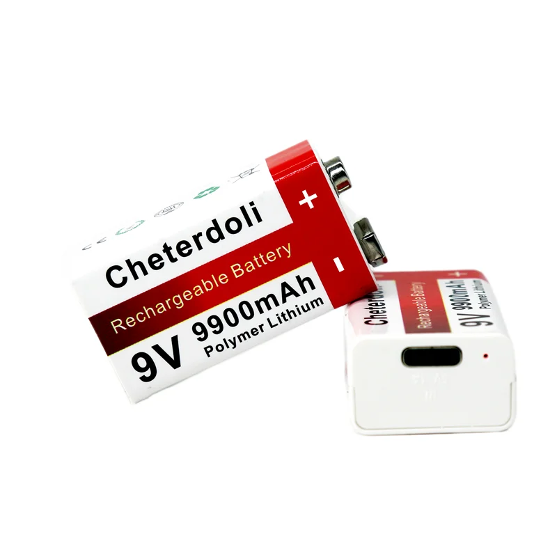 9900mAh Micro USB 9 Volt  Li-ion Rechargeable Battery 6F22 9V Li Ion Lithium Battery for RC Helicopter Model Microphone Toy