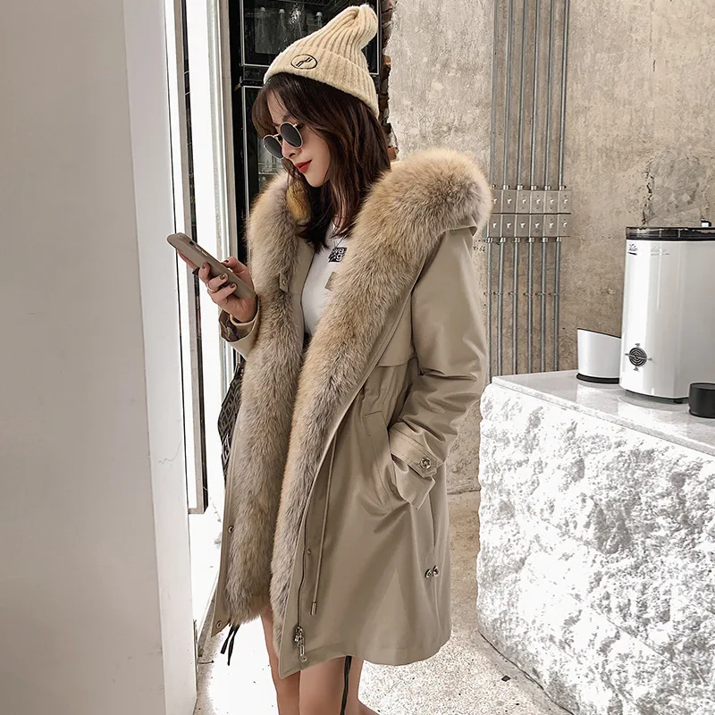 

Fur Pie Overcomes Women's 2022 New Detachable Inner Coat Mid-Winter Long Fox fFur Collar Coat For Women With Free Shipping