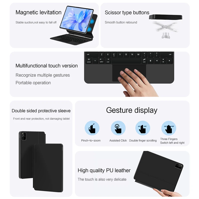 Клавиатура с подсветкой и тачпадом для HUAWEI MatePad Pro 12 6 дюйма 2021