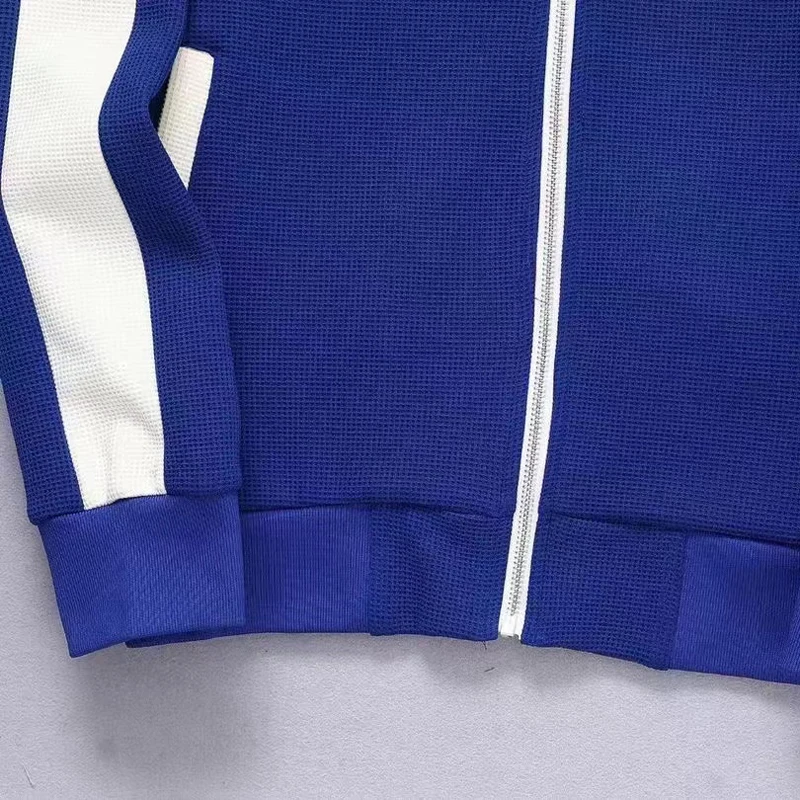 European and American new men's autumn and winter leisure sports zipper long-sleeved trousers fashion high-end two-piece suit