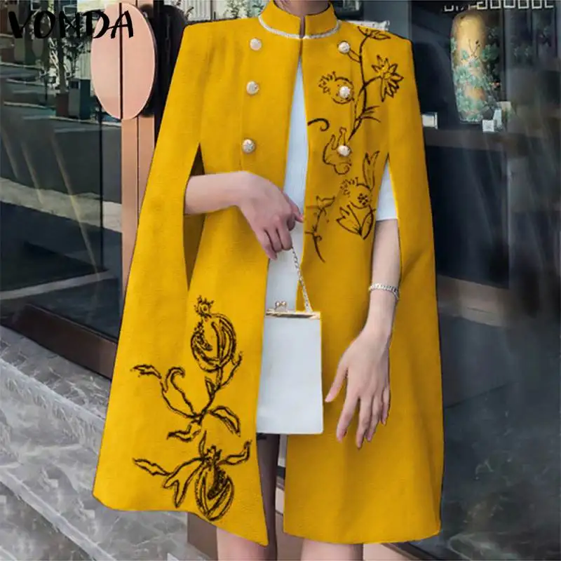 

Летняя пикантная короткая куртка без рукавов VONDA, Женская Повседневная однотонная накидка, пальто, верхняя одежда, женская верхняя одежда б...