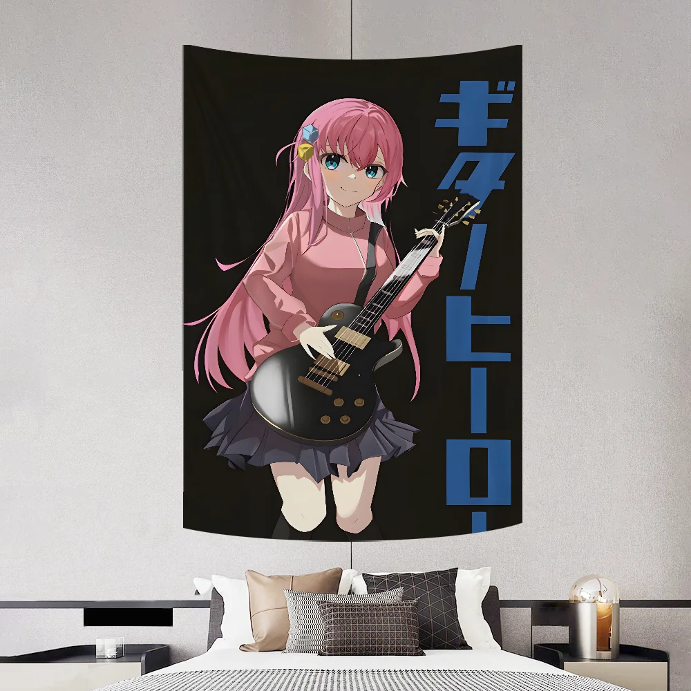 B-Bocchi Te R-Rck Band Tapestry Decoration Party Background Hanging Cloth Bedroom Room Decor Aesthetic