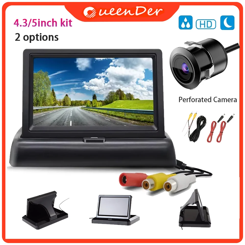 QueenDer 4 3/5 &quotСкладная автомобильная камера заднего вида HD ЖК-видеосистема