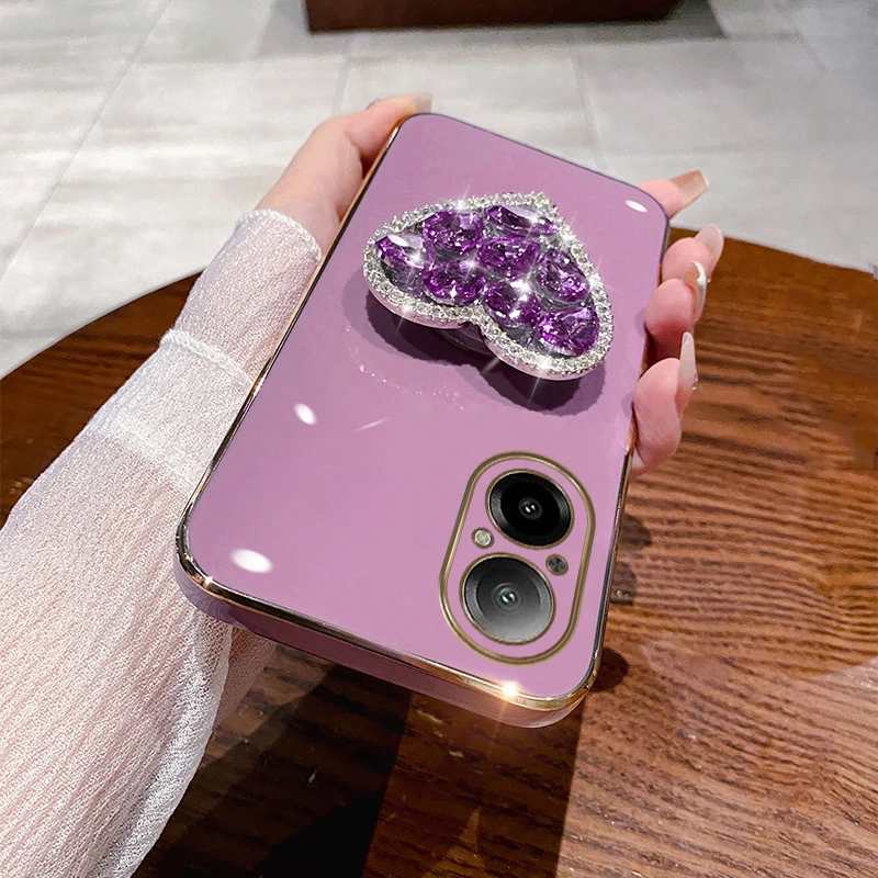 Модный чехол с бриллиантовым сердечком для OPPO Realme 12 11 11Pro 10 Pro Plus C67 C55 C53 C35 C33 C31 C30S C21