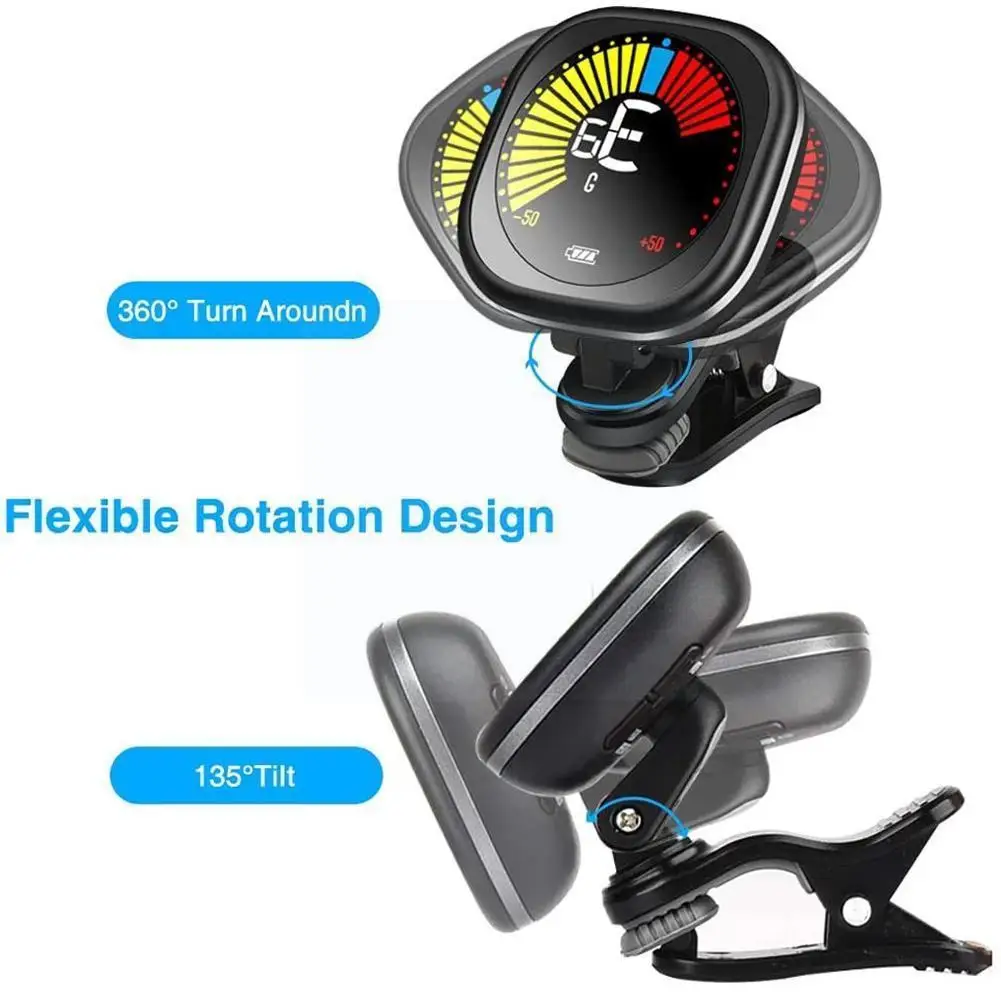 

Electric Acoustic Guitar Tuner Ukulele Rechargeable Tuner Automatic High Violin Guitar Tuning Parts Precision Professional Y9g6
