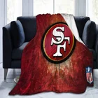 Фланелевое Флисовое одеяло для кровати, легкий удобный плед для дивана, для взрослых и детей, покрывало для кровати с 3D принтом и логотипом Сан-Франциско 49ers