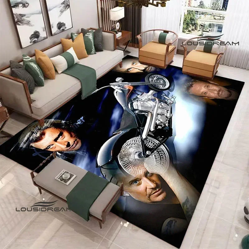 Ковер с принтом французской рок-звезды Джонни Хелли нескользящий ковер милый