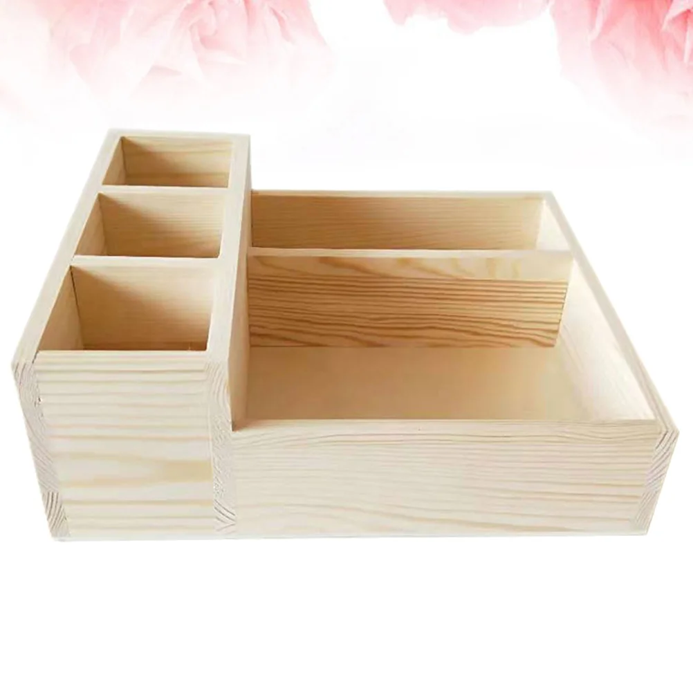 

Organizer Holder Wooden Storage Boxsundriestea Desk Case Table Stationary Makeup Brush Desktop Wood Tabletop Bagdisplay Drawer
