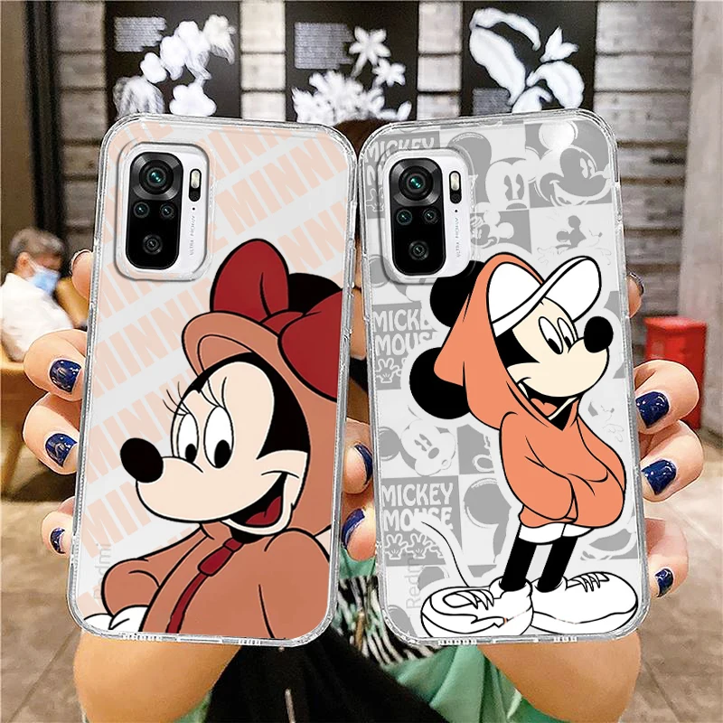 

Disney Mickey Minnie Kiss Phone Case For Xiaomi Redmi Note 11E 11S 11 11T 10 10S 9 9T 9S 8 8T Pro Plus 5G 7 Transparent Cover