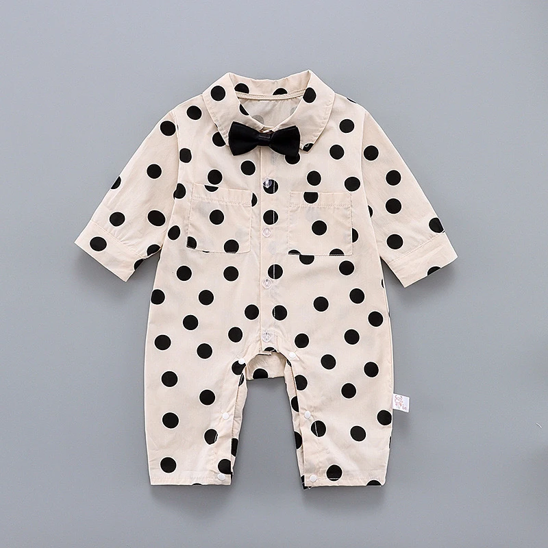 

Polka Dot Long Sleeve Romper Dress
