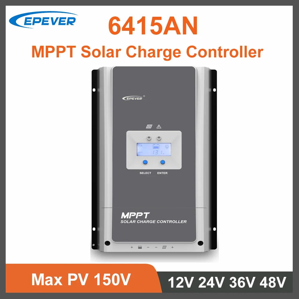Контроллер солнечного зарядного устройства EPever MPPT, 60 А, 12 В, 24 В, 36 В, 48 В, с максимальным входом PV 150 в, поддержка до 8 параллельно выполняемых устройств