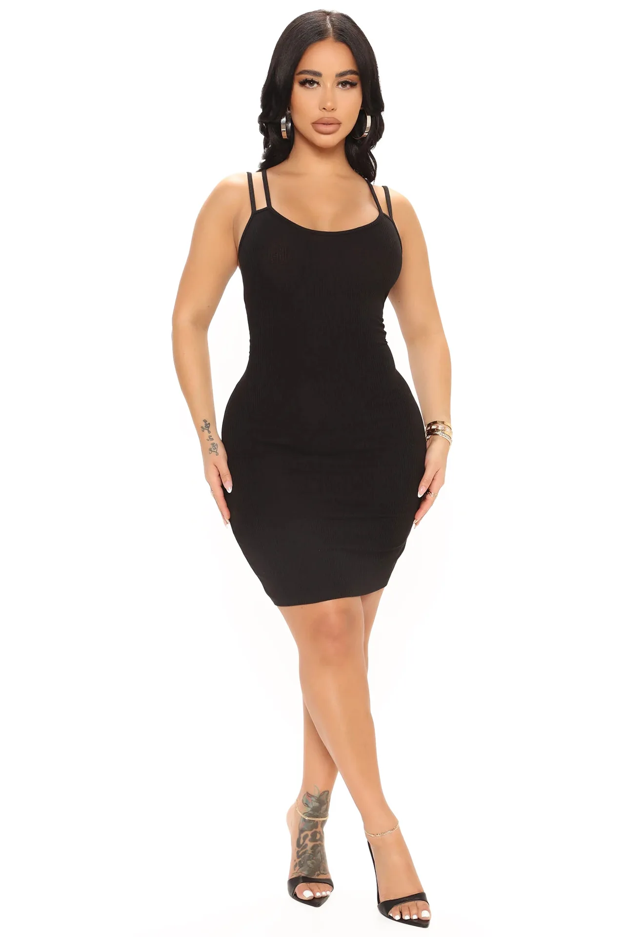 

Spaghetti Strap Camisole Mini Dress Women Clothing Bodycon Vestidos Summer Sexy Low Cut Sleeveless Solid Color Party Club Dress