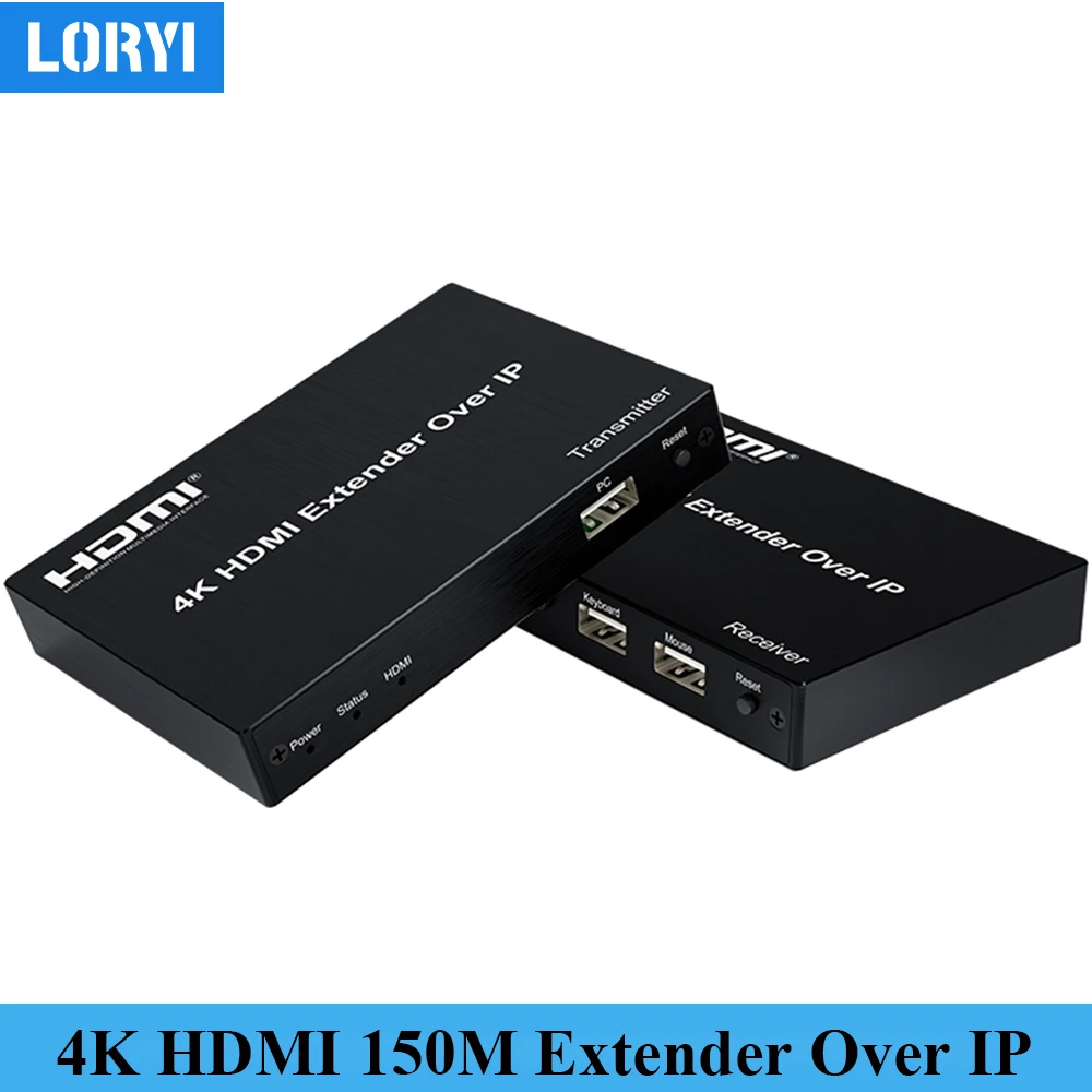 LORYI 4K30HZ HDMI KVM Extender Over IP Cat5e/6 Ethernet-кабель до 150 м/ФТ передатчик и приемник IR Loop Out без