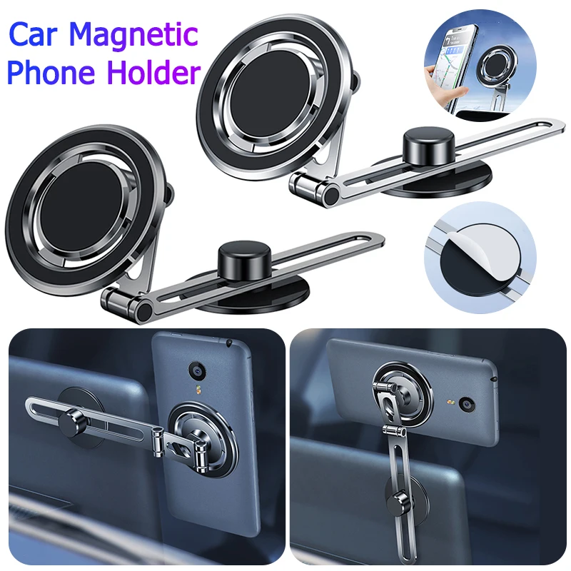 

Invisible Magnetic Car Phone Mount Adjustable Foldable Cellphone Laptop Screen Mount Aluminum Alloy for MackBook/iPhone 12/13/14