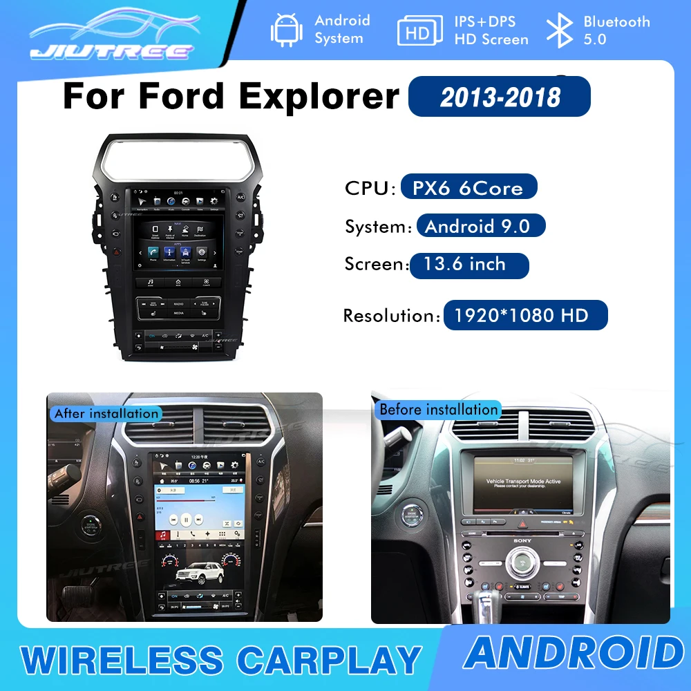 Автомагнитола для Ford Explorer 2016-2019 2 Din Android GPS-навигация стерео аудио автомобильный