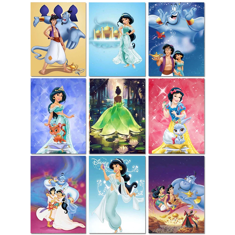 

Принцесса Aladdin шаблон рандомная Картина на холсте настенные художественные принты скандинавский постер Декор детской комнаты