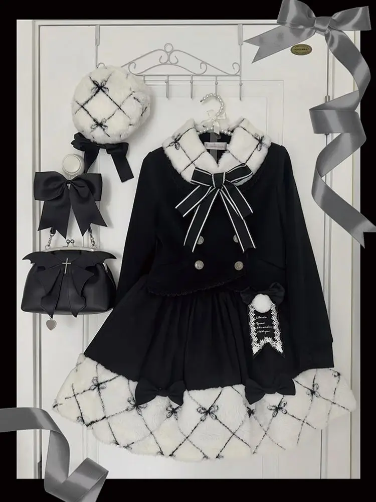 Японские женские Y2k эстетические комплекты из 2 предметов с бантом розовые