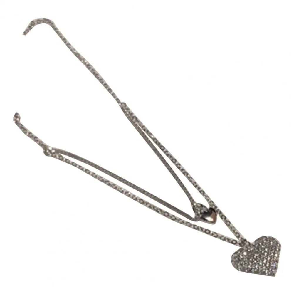 

Women Necklace Double Layer Anti-oxidation Alloy Chic Romantic Pendant Necklace Heart Choker for Girl