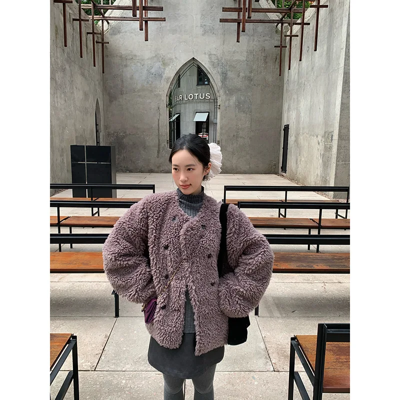 Новинка 3 ряда осень и зима 2024 зимняя корейская свободная плотная плюшевая