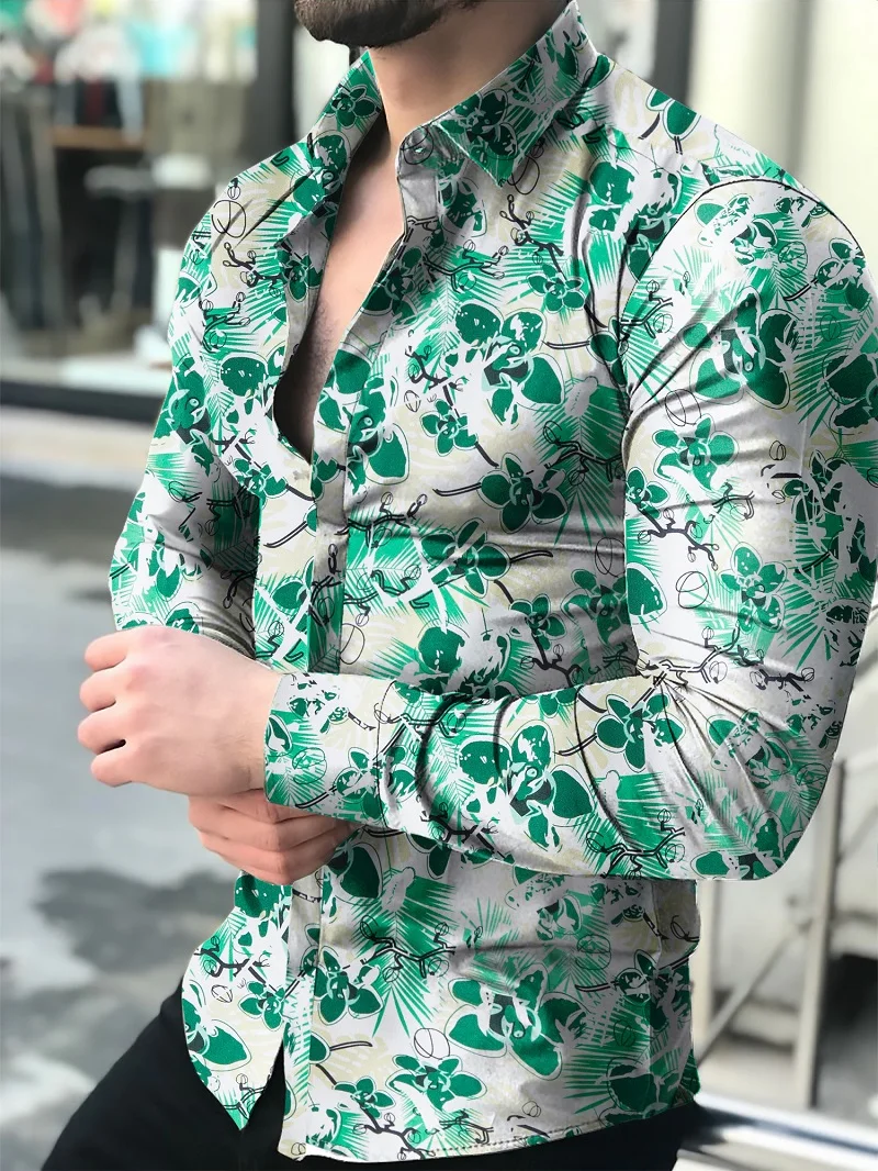 2022 New Men's Shirt for Men Clothing Social Blouse Hawaiian Long Sleeve Cardigan Blouses and Button Up Luxury Man Free Shipping