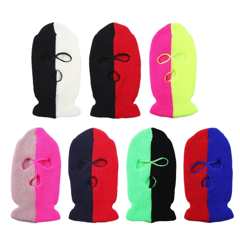 

Ski Knitted Warm Full Face Mask Winter Neck Guard Riding 3-hole Balaclava Hat