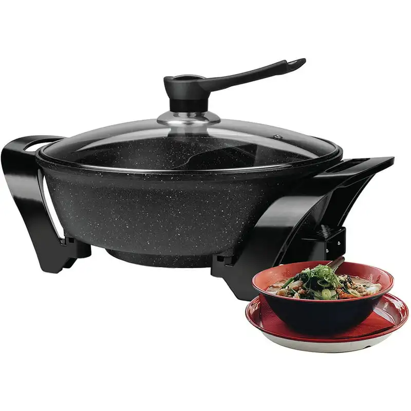 

Non-Stick 6Qt Shabu Shabu Pot with Divider in Black