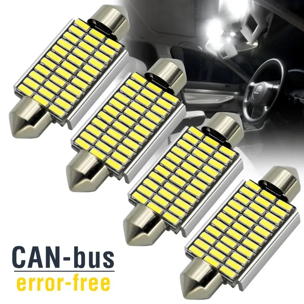 Loki J 2PCS C5W LED CANBUS 31 мм 36 39 42 C10W Светодиодная лампа 4014-чип 12 В Лампа для чтения
