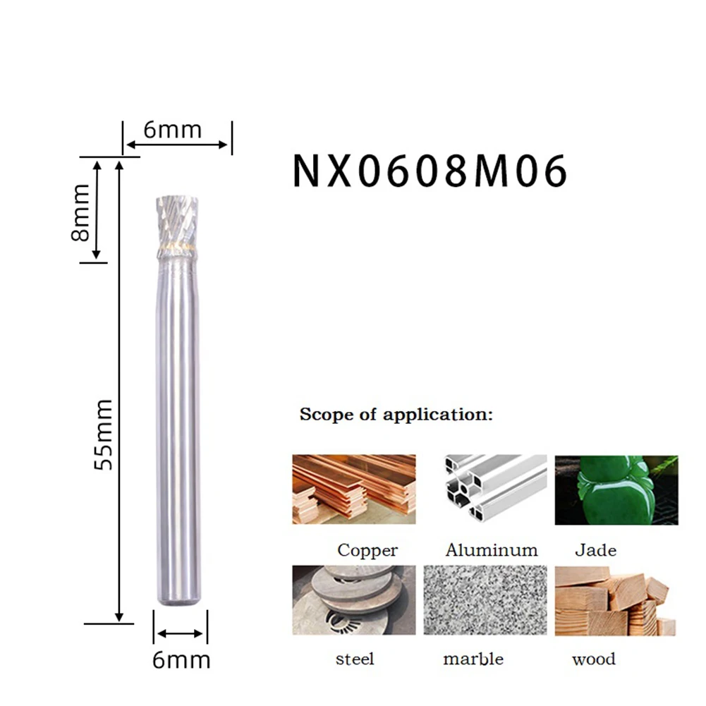 

Drill Bit Burr Bit 6mm About 55mm-60mm N Type Round Shank Tungsten Carbide For Grinding Engraving Wood Brand New