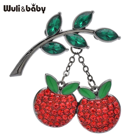 Броши Wuli&baby вишневые