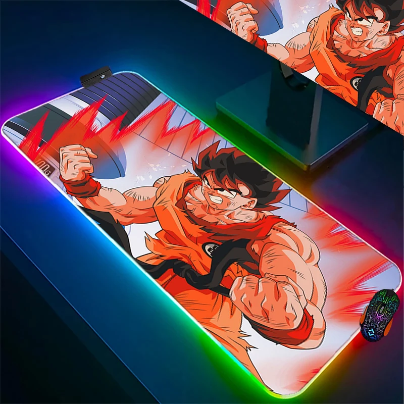 

DBZ Dragon Ball Z RGB Gaming Mouse Pad Anti-skid Luminous Laptop Keyboard Mat Anime Office Accessories Dirt resistant Mouse Mats