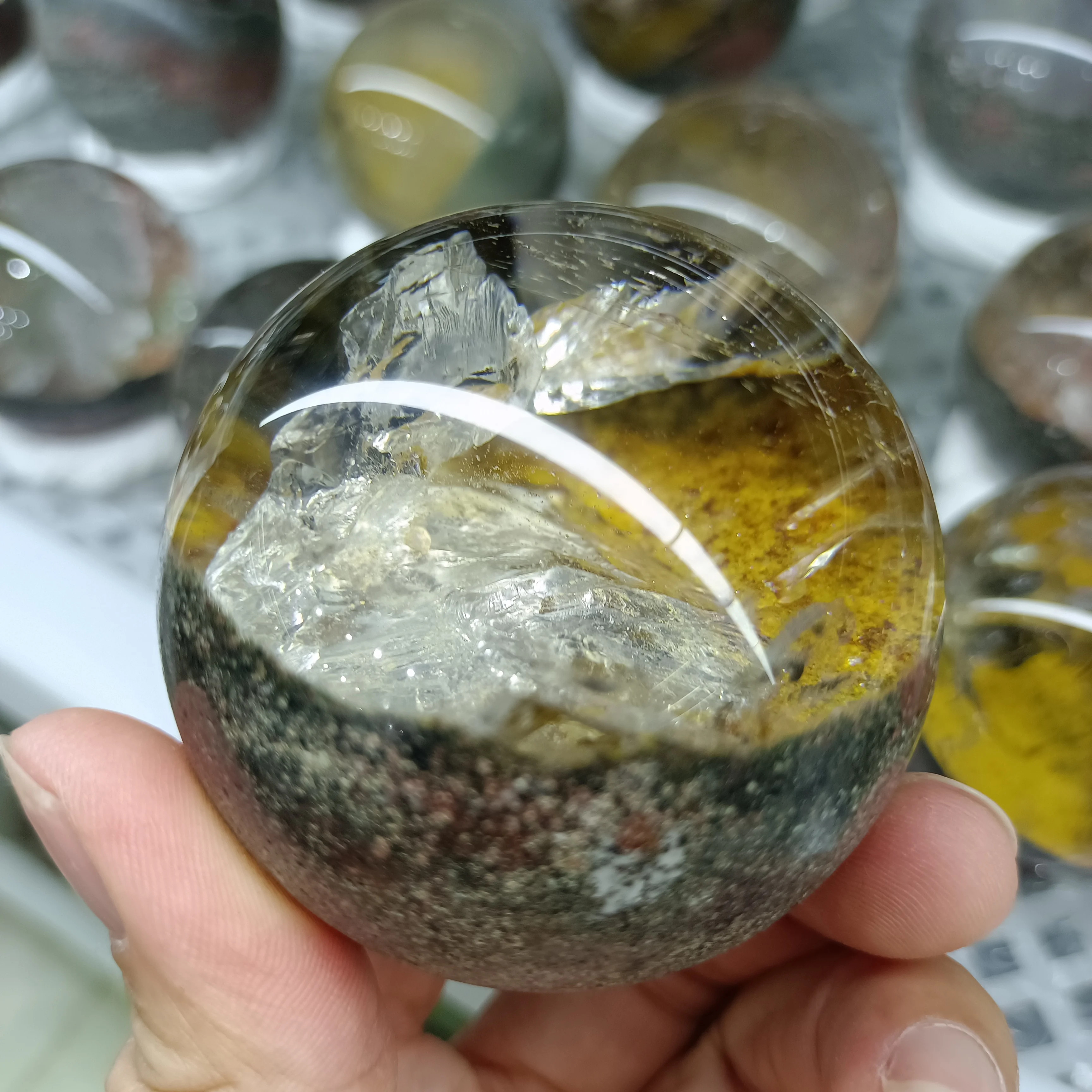 

NATURAL GHOST STONE BALL CRYSTAL ORB ENERGY HEALS