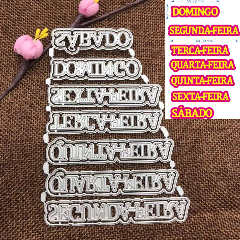 Металлические Вырубные штампы с алфавитом и надписью на неделе для 2021 Новые