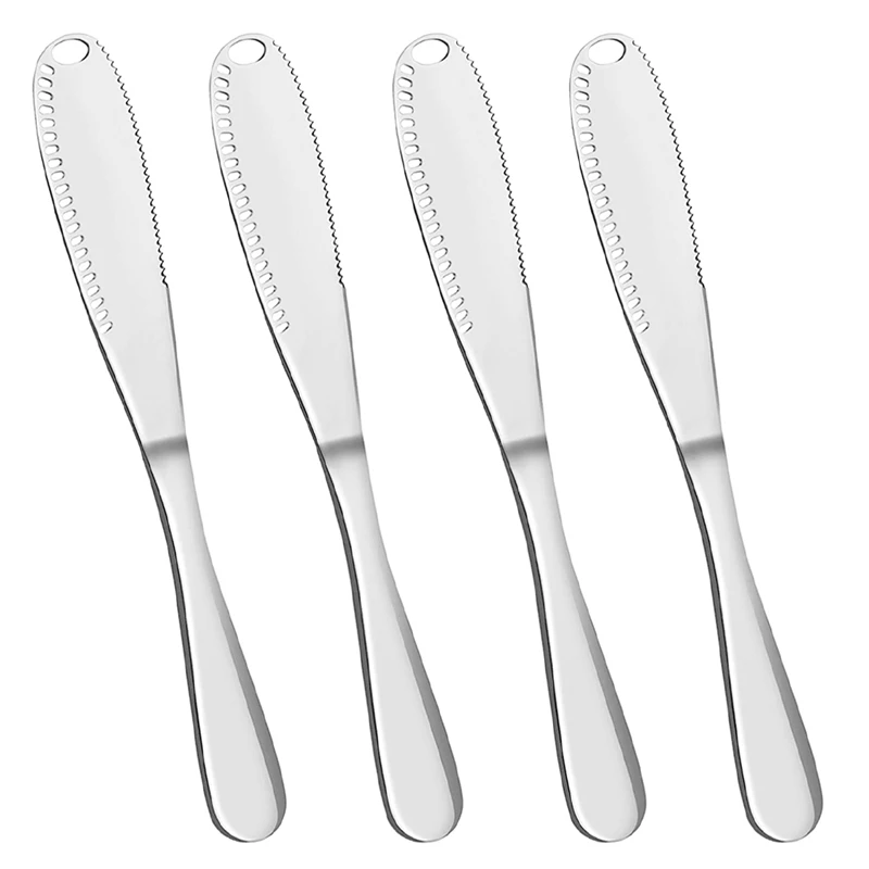 

Butter Knife Multi-Function Butter Spreader And Grater With Serrated Edge, Shredding Fruits Butter Spreader 4 Pack