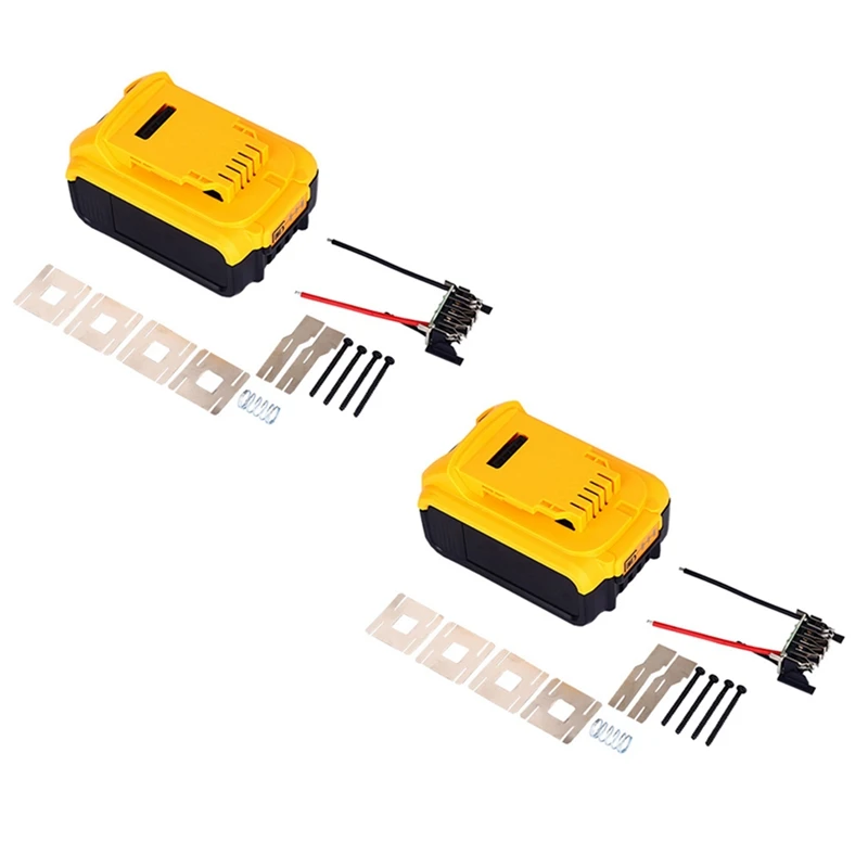 

2X Li-Ion Battery Plastic Case PCB Charging Protection Circuit Board Shell For Dewalt 18V 20V Li-Ion Battery