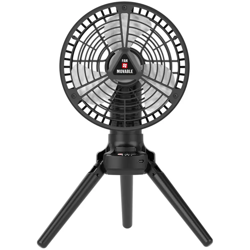 

Tripod Light 2 in 1 Portable Desk Fan With USB Rechargeable Air Cooling Fan Light Travel Tent Ceiling Fan for Outdoor Camping