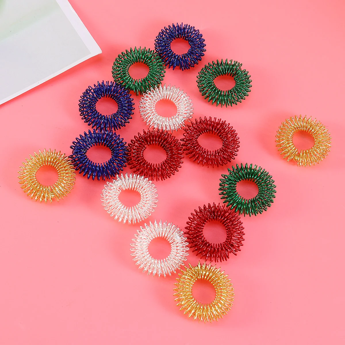 

Fidget Ring Finger Rings Toy Sensory Acupressure Silent Spiky Stress Toys Reducer Wrist Set Band Popit Chinese Poppet Adults