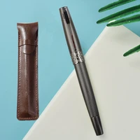 fountain pen ink full metal clip pens stainless steel black classic fountain pen medium 0 6 0 7mm nib school office supply