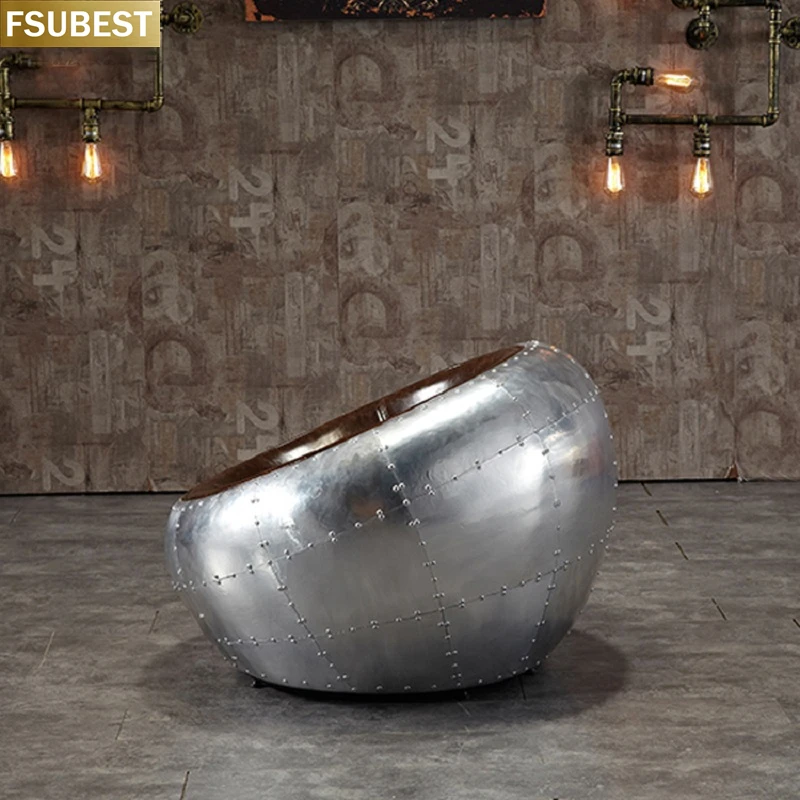 Авиатор среднего века для отдыха в гостиной алюминиевое кресло-совок детское