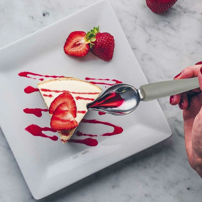 

Stainless Steel Dessert Sauce Decor Spoons Chef Decorative Cooking Conical Spoon Food Plate Baking Dessert Tip Painting Spoon