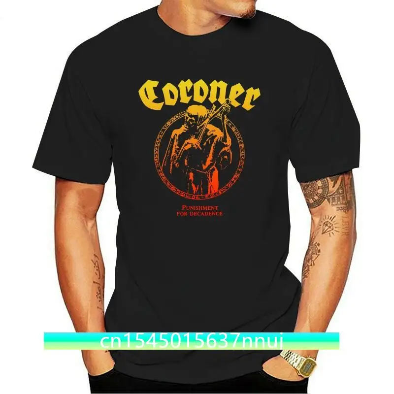 New Coroner Punishment for Decadence Metal Rock T-Shirt Men's Tee Cotton Fashion T Shirt top tee
