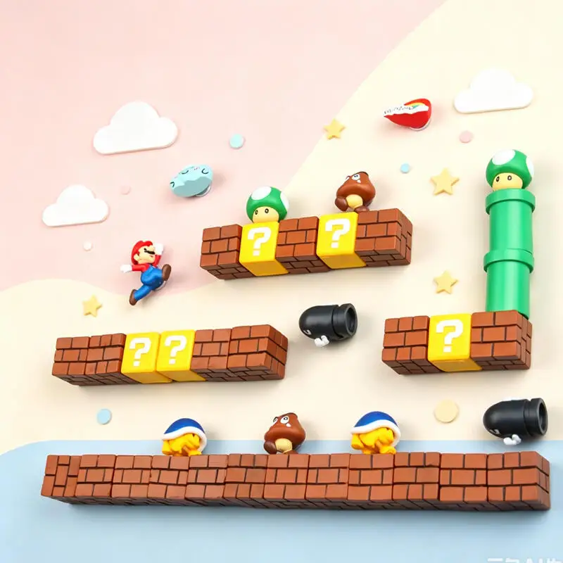 Фото Магнит на холодильник Super Mario 3D из смолы, милый мультяшный набор для творчества: Туд, Луиджи, Пич, золотая монета. Декор для кухни и дома, подарок для детей. №3