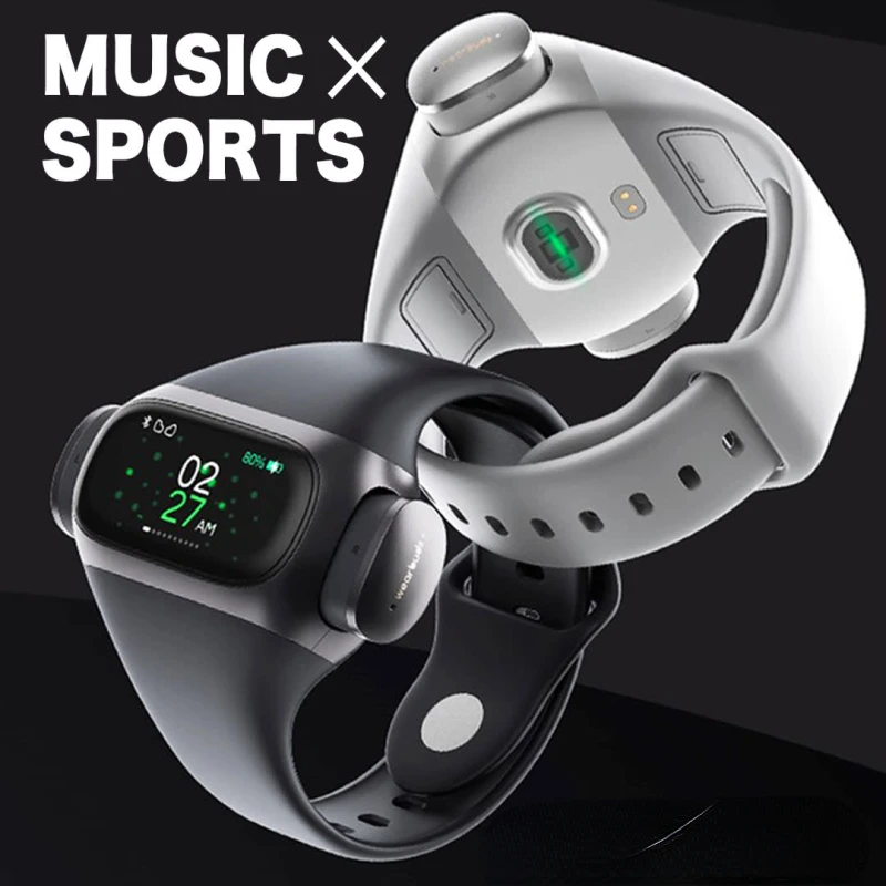

Original Smart Watches Earphone 2 In 1 Bluetooth Earbuds Wristband For Fitness Heart Rate Sports Monitor Sleep Health Tracker