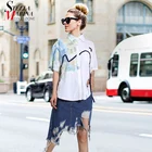 Новинка 2021 размера плюс Летняя одежда женская белая блузка с принтом женская повседневная одежда с коротким рукавом Свободная сорочка femme стиль 8362