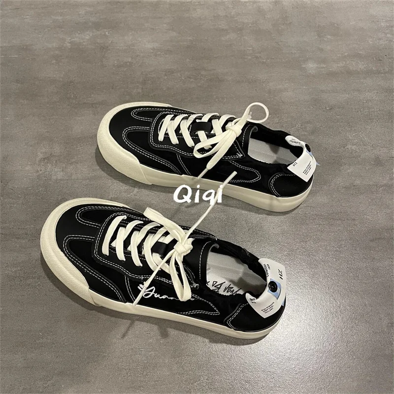 

Letters handmade custom canvas shoes lace-up low-top casual sports shoes thick soled waterproof platform women's 35-40