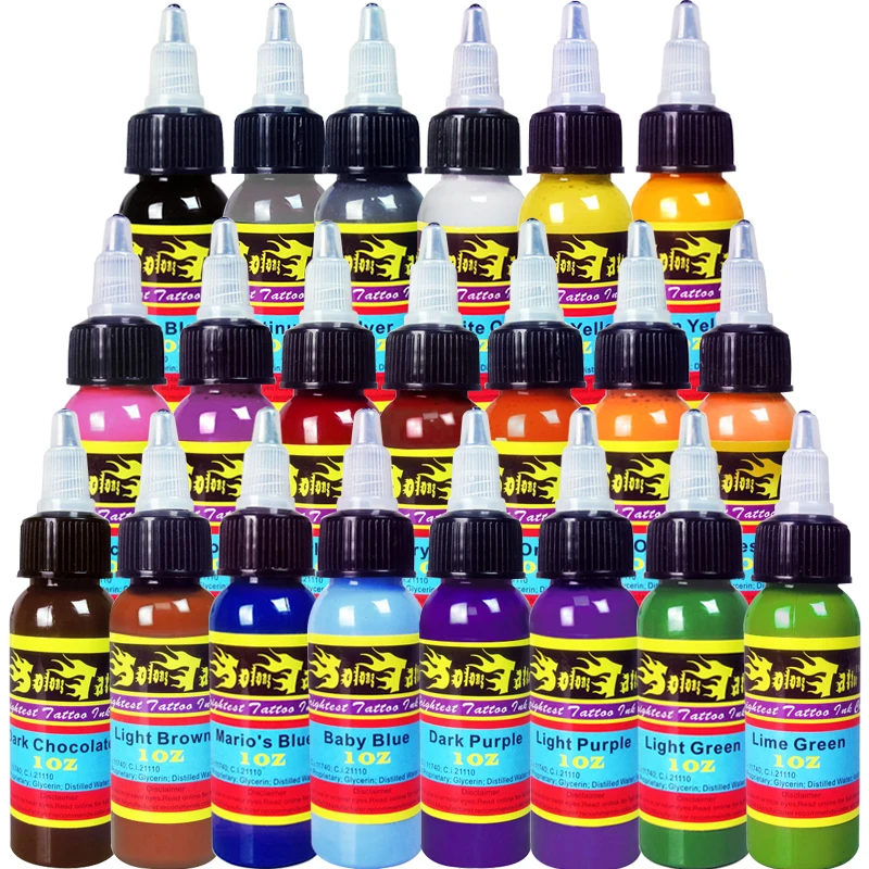 

21Color Professional Tattoo Ink Pigmento Makeup Pigments For Eyebrow Eyeliner Lip Tattoo Supply Microblading Pigment for makeup