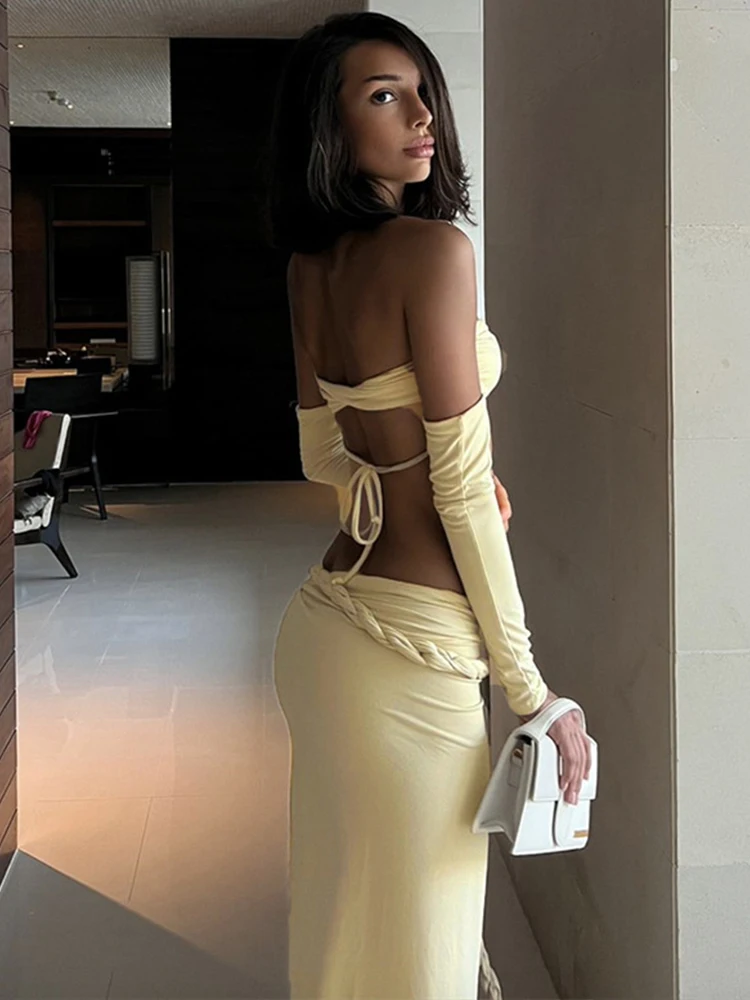 Женские комплекты из 2 предметов ByeMyLove укороченный топ с длинной юбкой женские