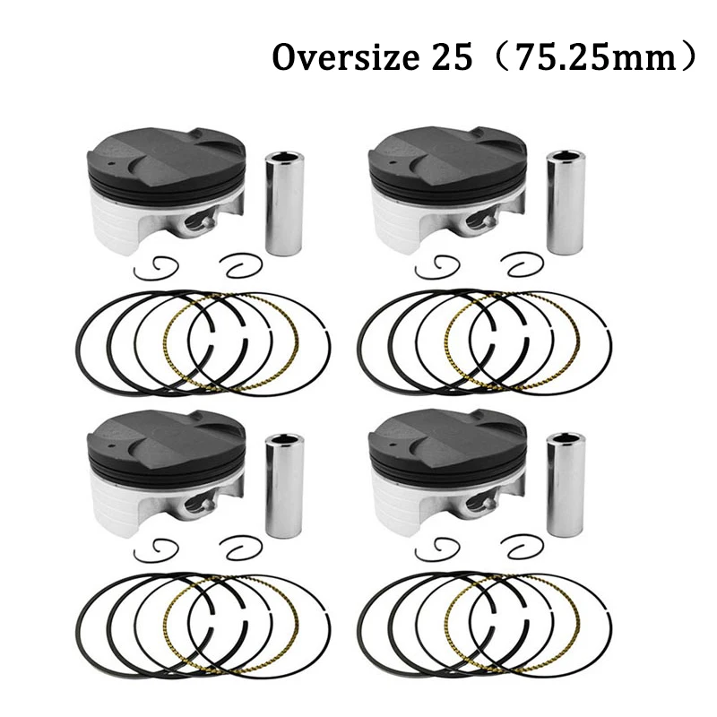 

AHL 4 комплекта поршней и колец для мотоцикла STD +25 +50 75 мм 75,25 мм 75,5 мм для HONDA CBR1000RR Fireblade 2004 2005 2006 2007