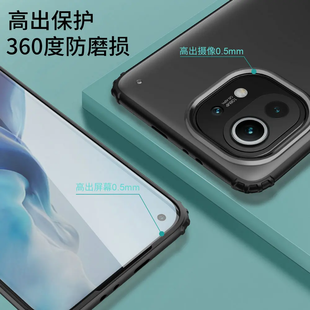For Xiaomi 12X 11T Pro 5G Crystal Case Back Panel Funda Mi 11 Lite NE Case Redmi Note 11 T 12 S Ultra 11Pro 11s 11e Bumper Cover